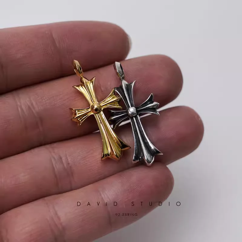 CHROME HEARTS SMALL CROSS CHARM WITH DIAMONDS
