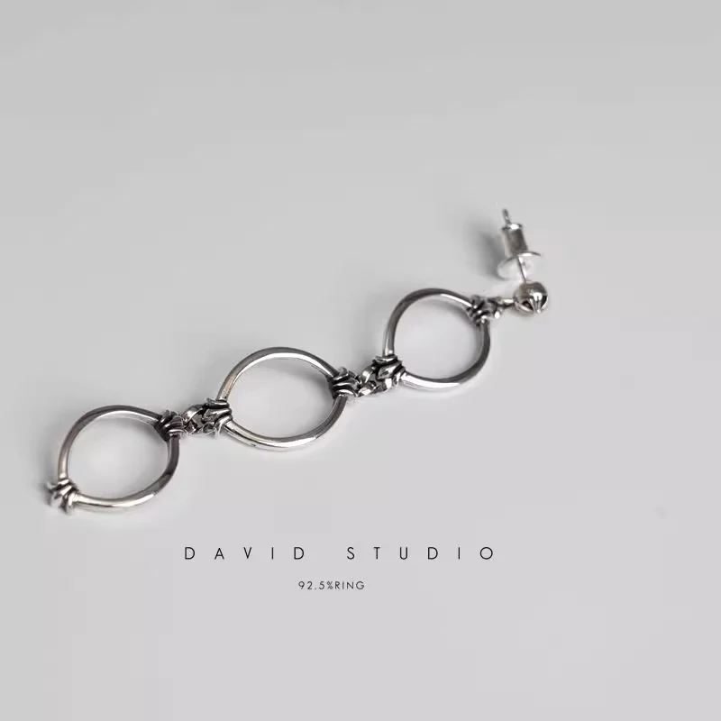 CHROME HEARTS TRIPLE DROP HOOP EARRING