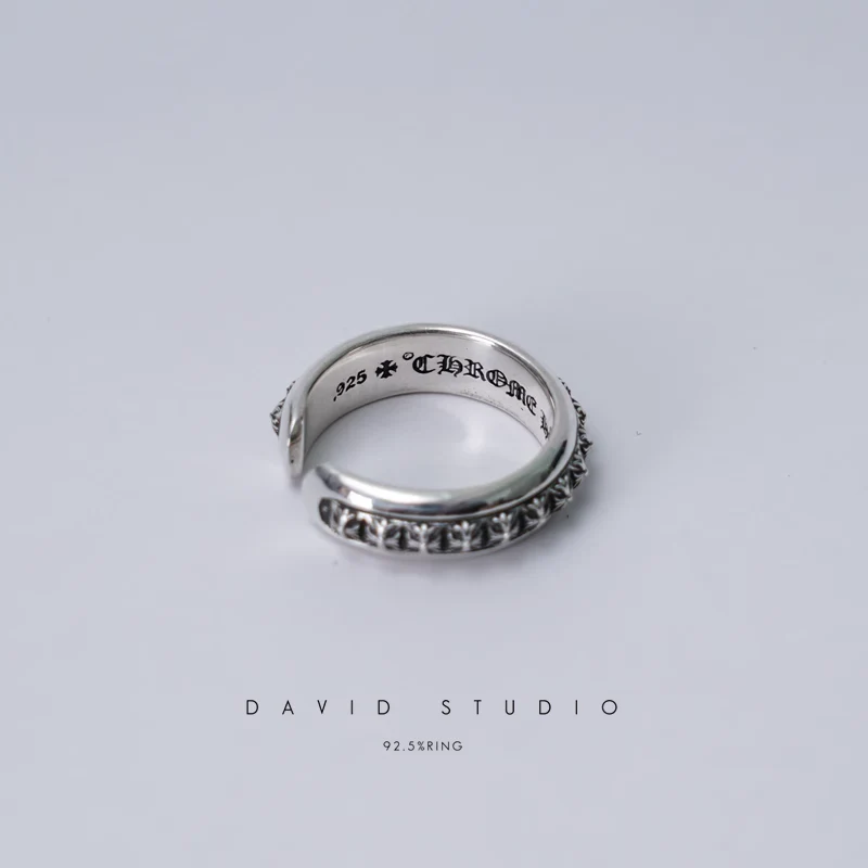 CHROME HEARTS CH PLUS PYRAMID OPEN BAND RING