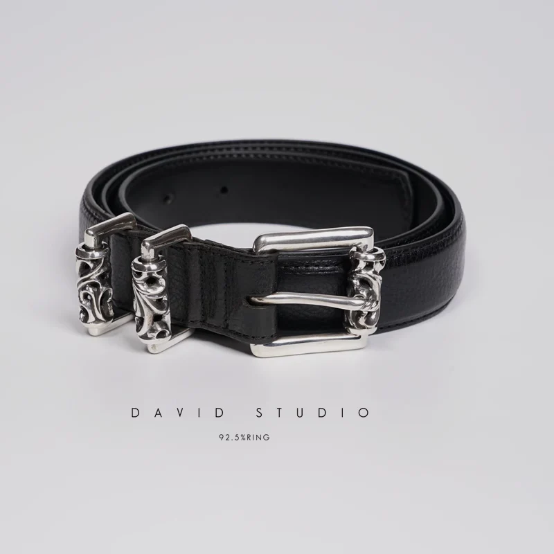 BLT 3PC ROLLER BUCKLE COWHIDE LEATHER BELT