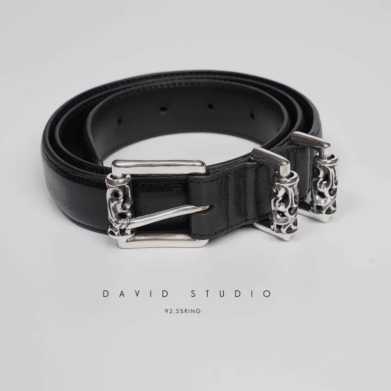 BLT 3PC ROLLER BUCKLE COWHIDE LEATHER BELT