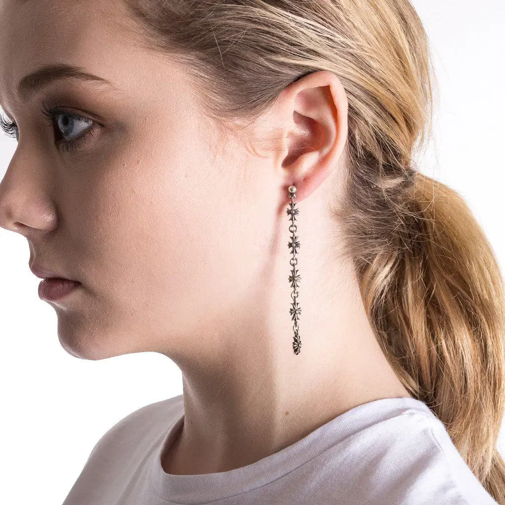 CHROME HEARTS 5 DROP CROSS EARRING