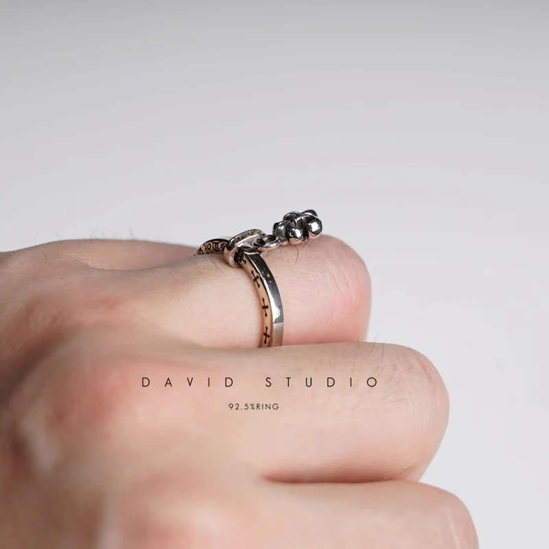 CHROME HEARTS STACK BS FLEUR RING