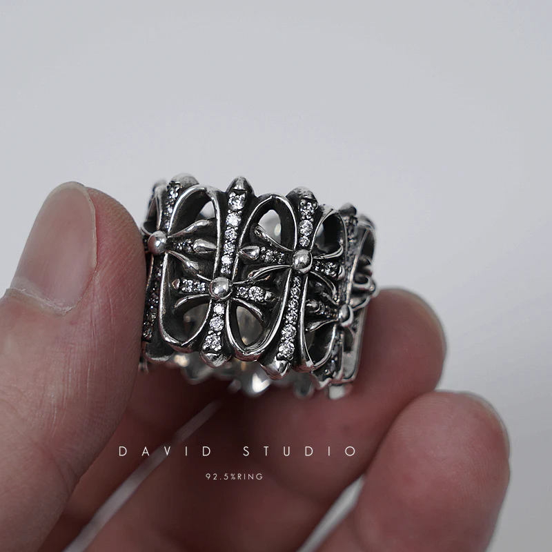 CHROME HEARTS CEMETERY RING WITH DIAMONDS