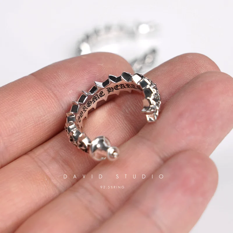 CHROME HEARTS 5 SIDED STAR HOOP EARRINGS