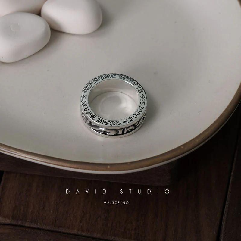 CHROME HEARTS SCROLL SPINNER RING