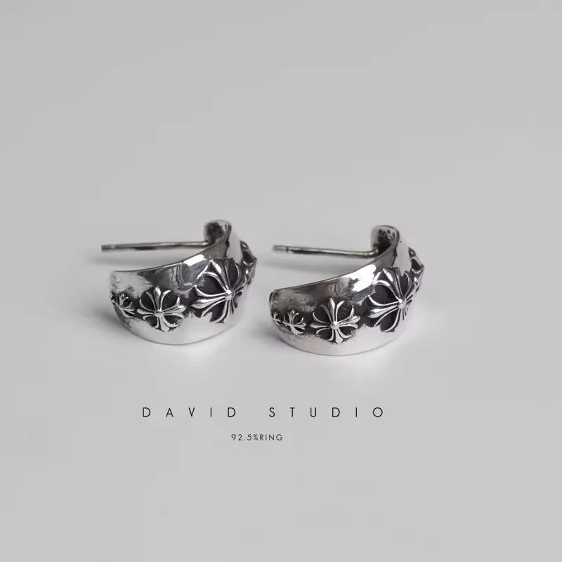 CHROME HEARTS CH PLUS WIDE HOOP EARRING SMALL