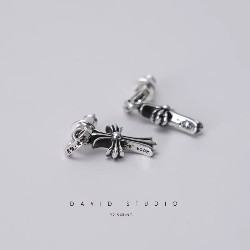CHROME HEARTS CROSS BABYFAT DROP EARRINGS
