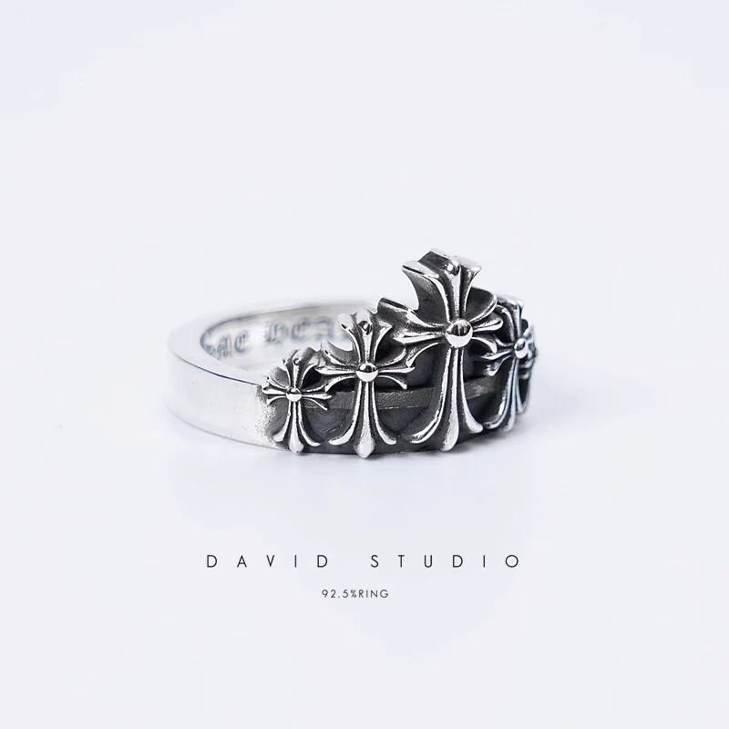 CHROME HEARTS CROSS CROWN RING