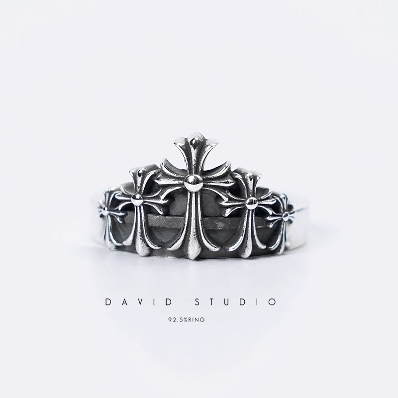 CHROME HEARTS CROSS CROWN RING