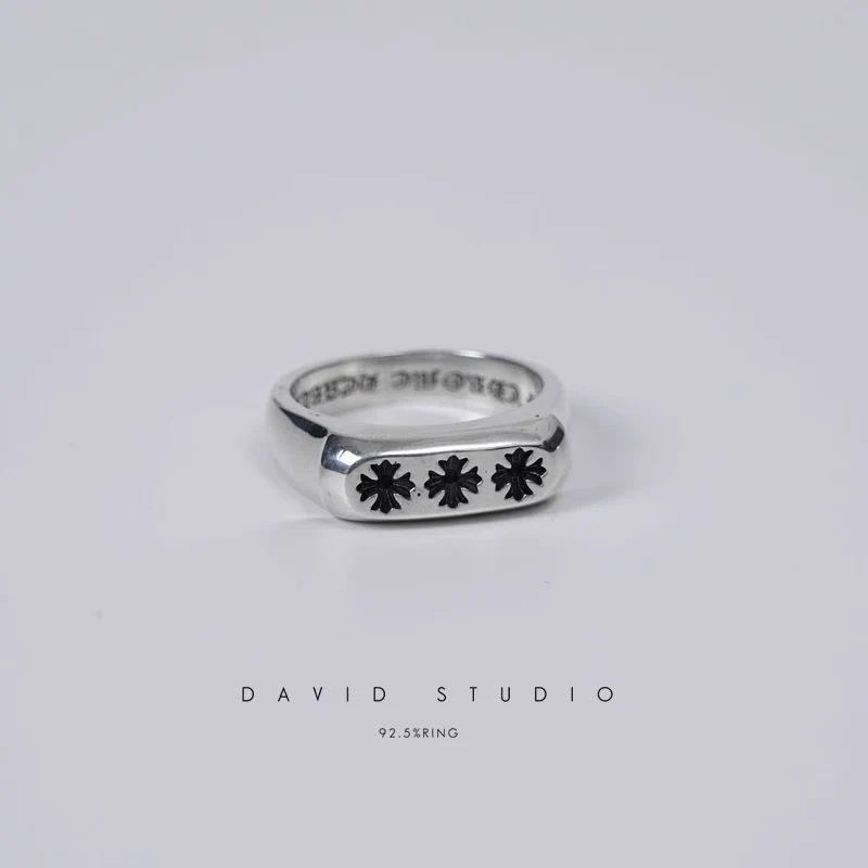 CHROME HEARTS TRIPLE CH PLUS FLAT RING