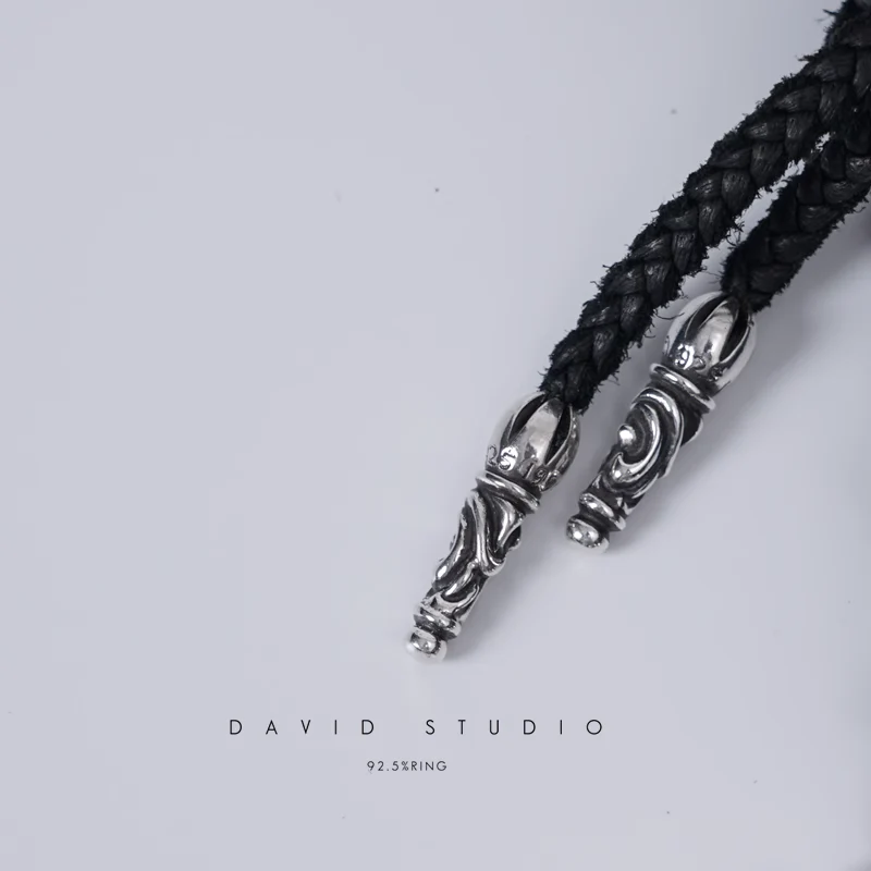 CHROME HEARTS BS FLEUR CHARM – LEATHER BRAID