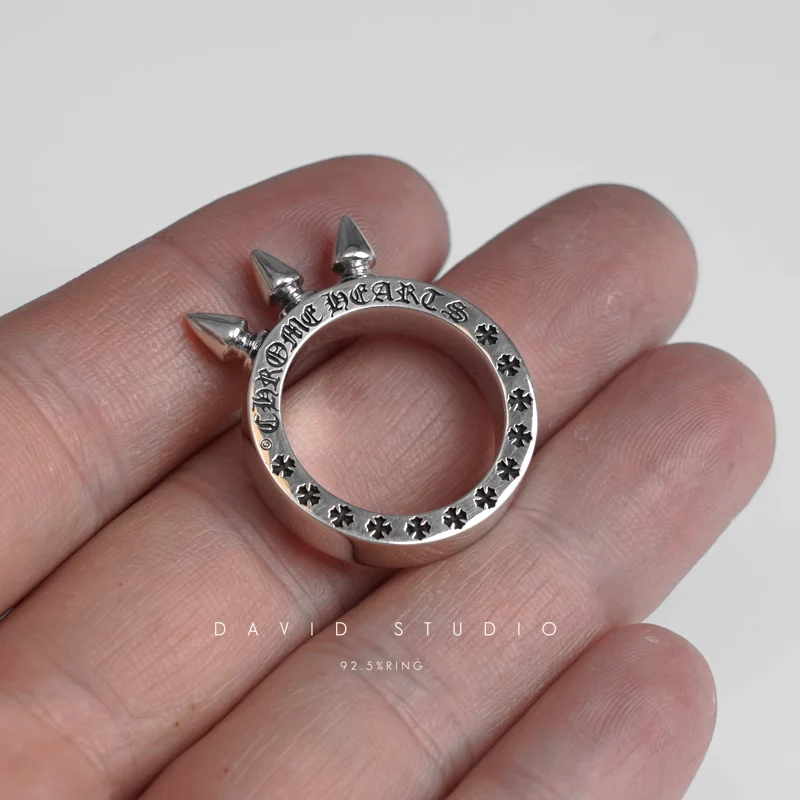 CHROME HEARTS TRIPLE SPIKE RING