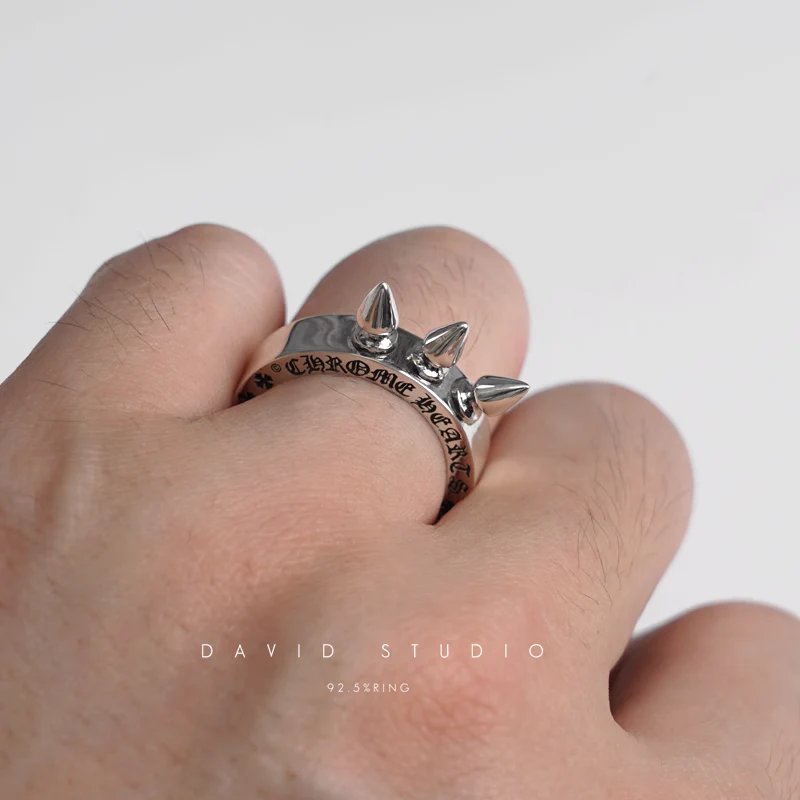 CHROME HEARTS TRIPLE SPIKE RING