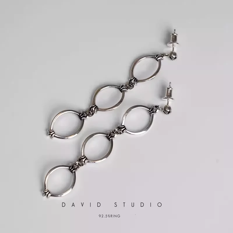 CHROME HEARTS TRIPLE DROP HOOP EARRING