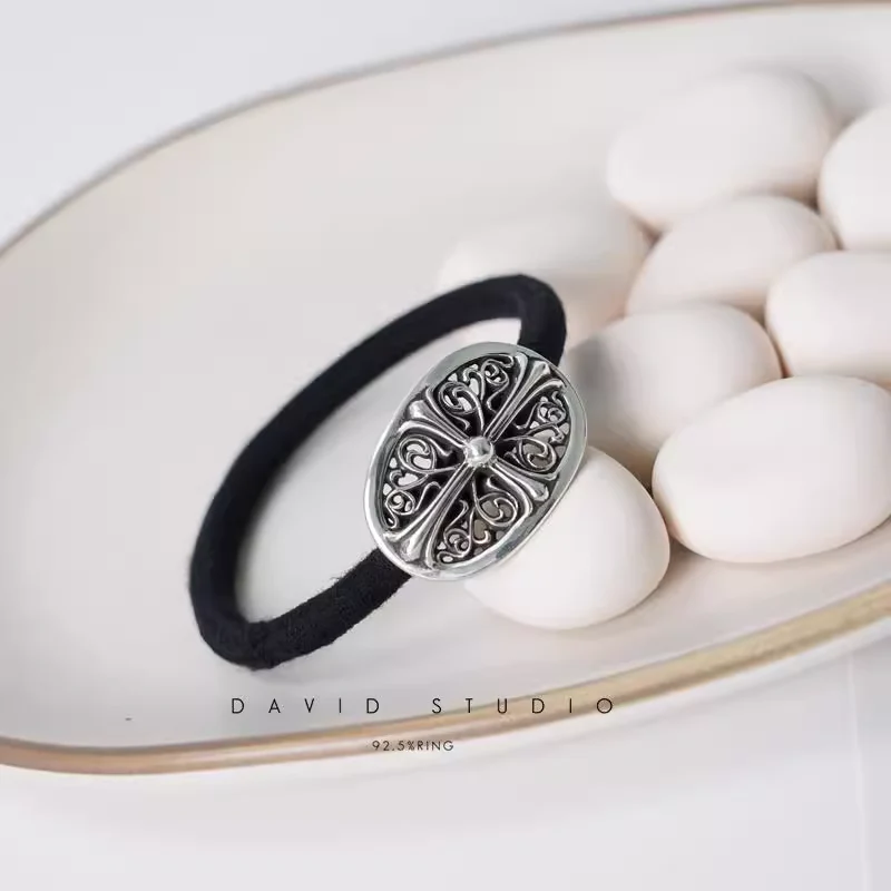 CHROME HEARTS TINY FLORAL HAIR TIE