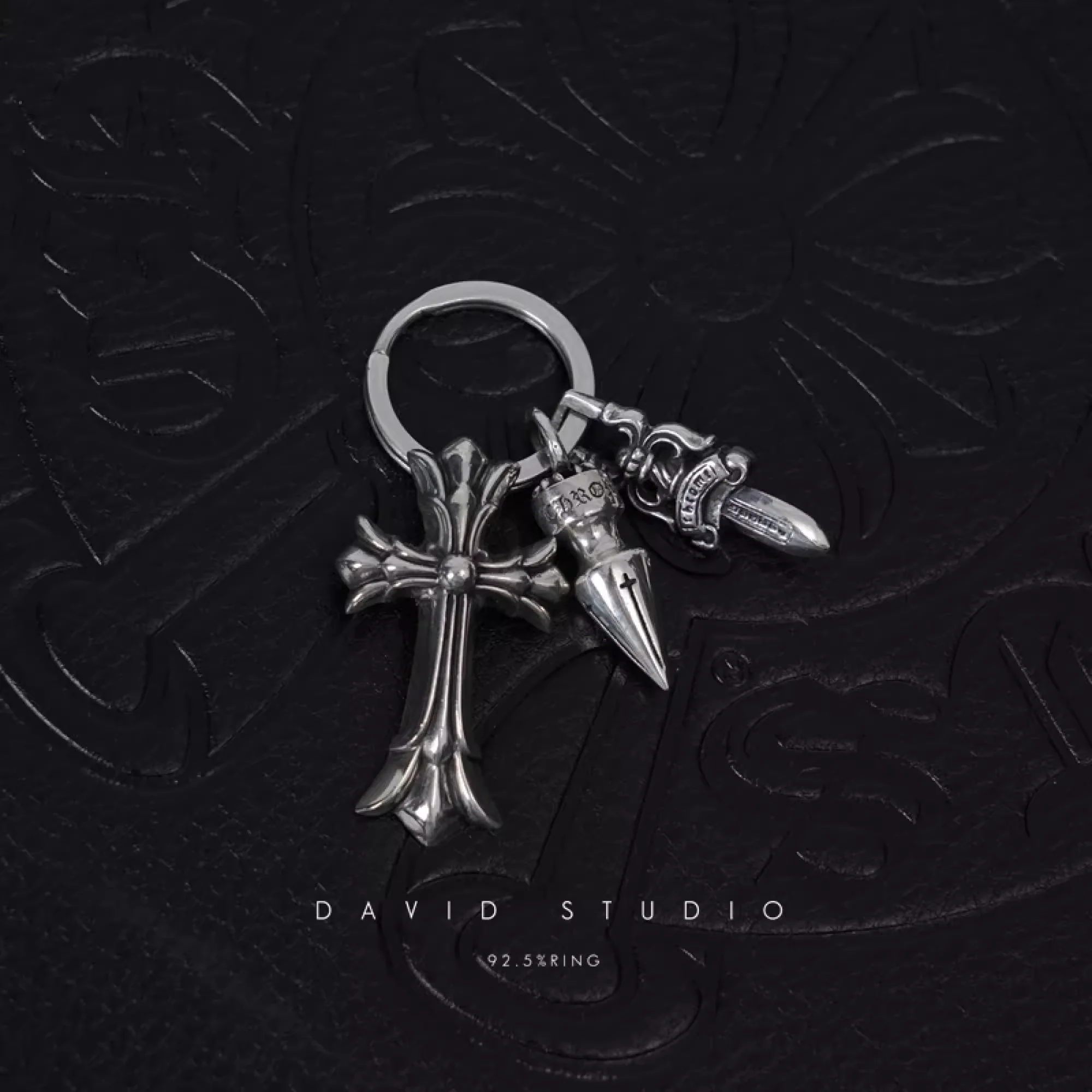 CHROME HEARTS DOUBLE CROSS MULTI KEY RING