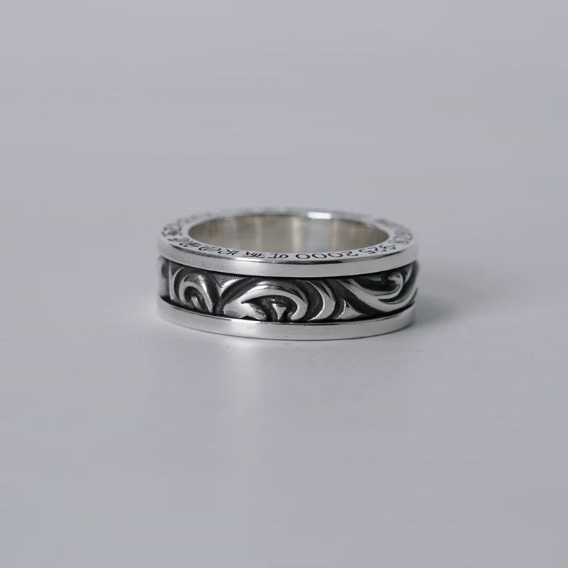 CHROME HEARTS SCROLL SPINNER RING