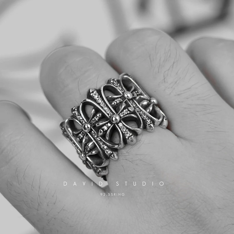 CHROME HEARTS CEMETERY RING WITH DIAMONDS