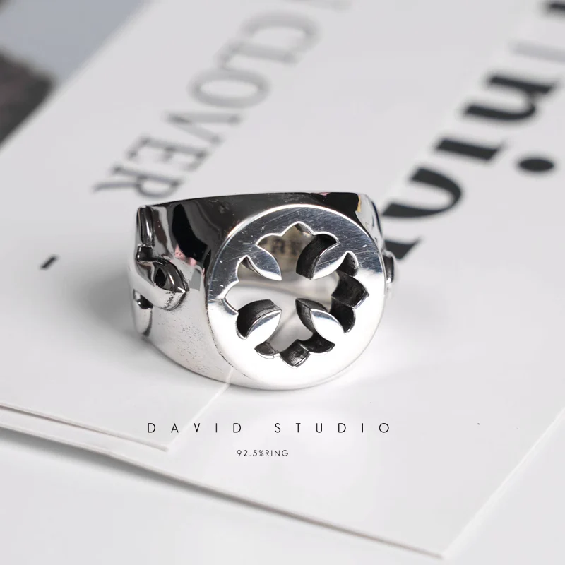 CHROME HEARTS CH PLUS DOUBLE FLEUR TAIL RING