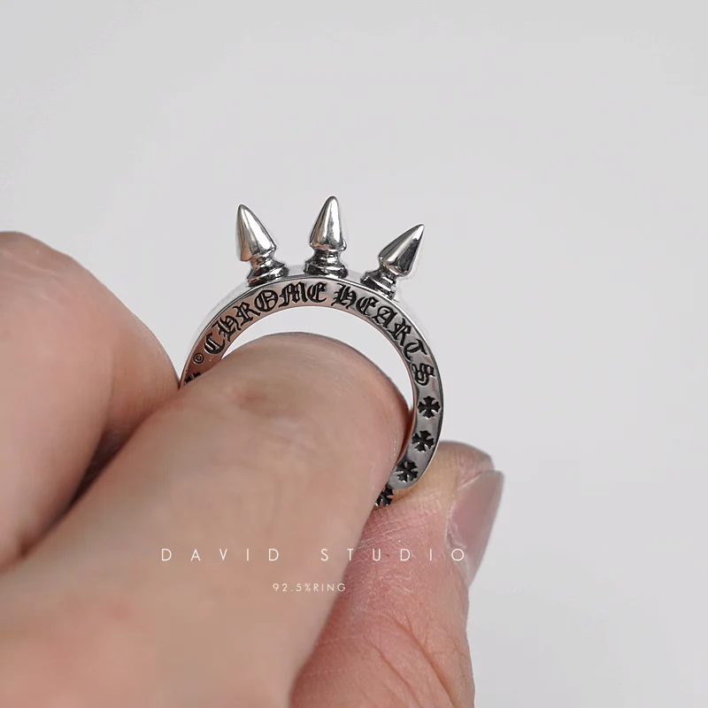 CHROME HEARTS TRIPLE SPIKE RING