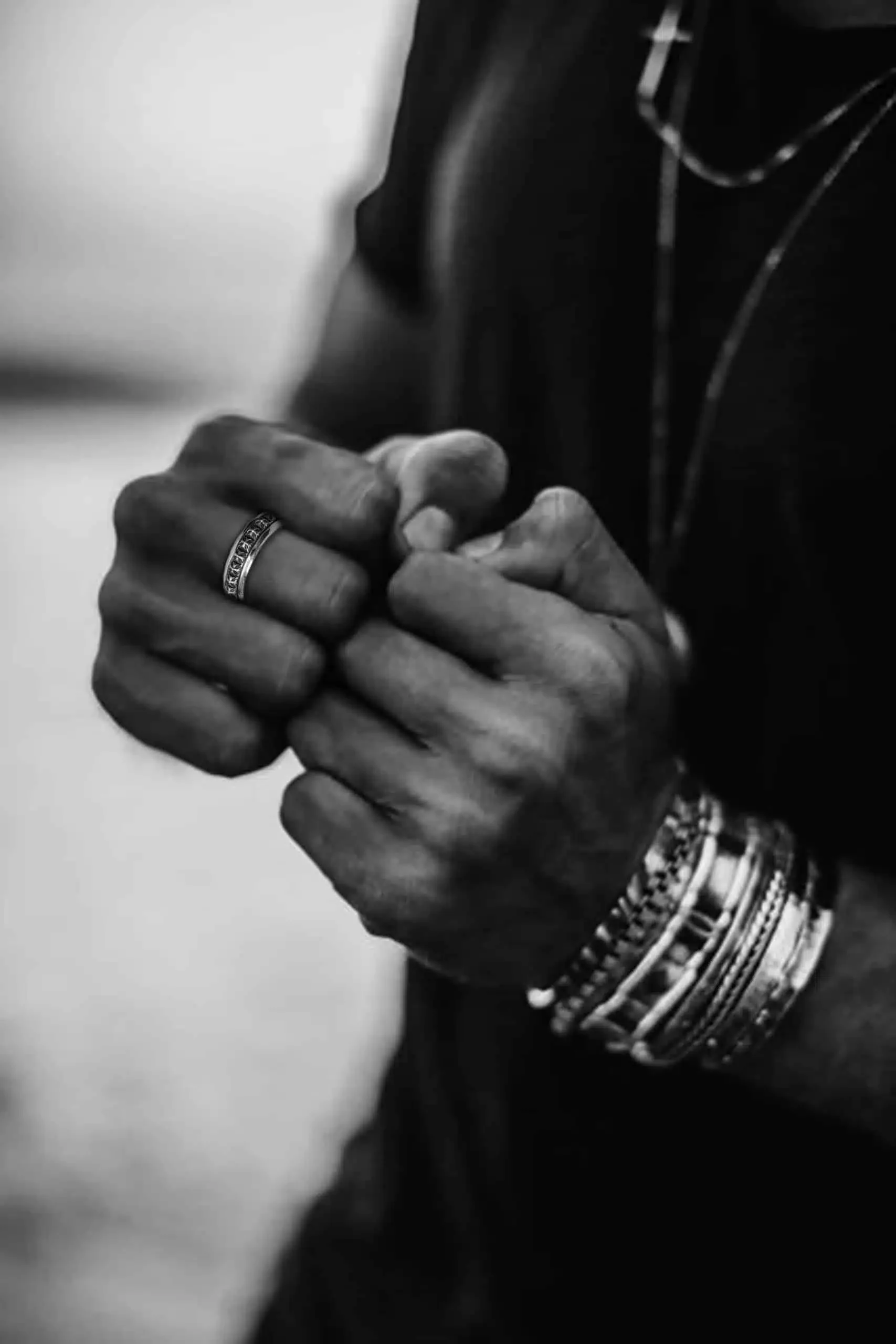 CHROME HEARTS CH PLUS PYRAMID OPEN BAND RING