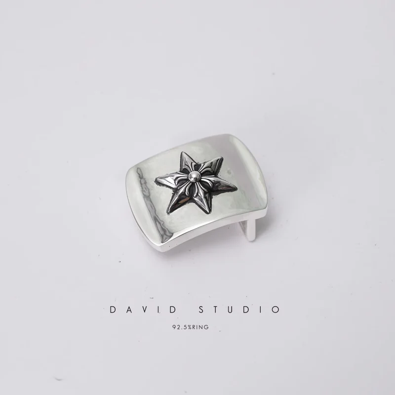 STAR BUCKLE COWHIDE LEATHER BELT