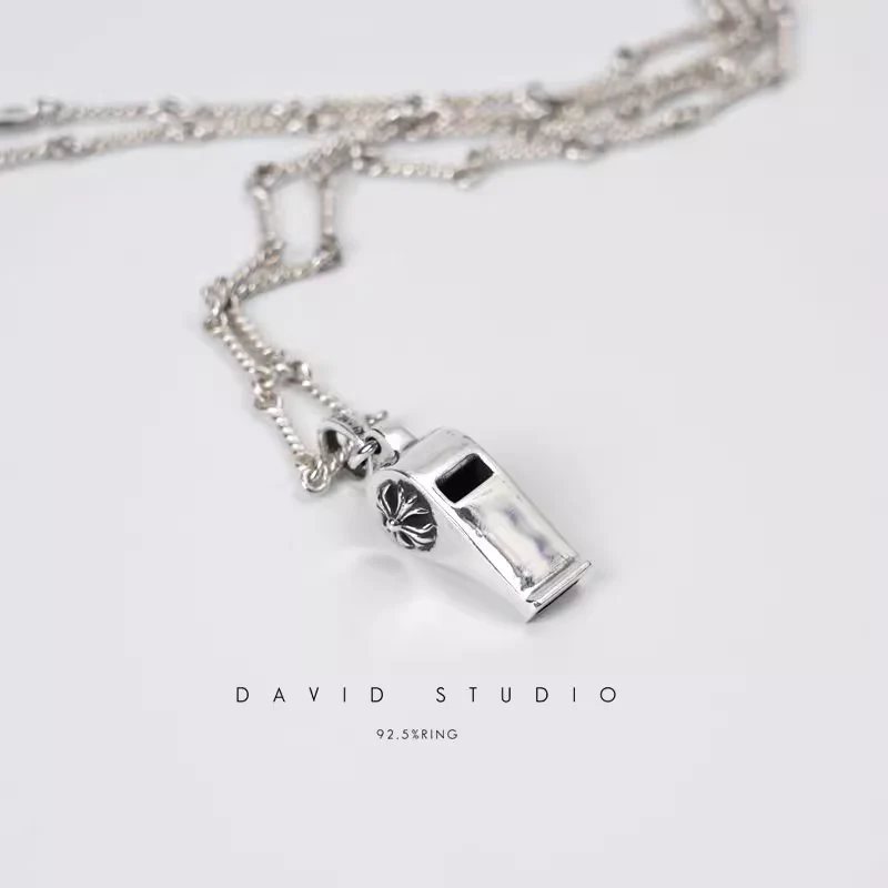 CHROME HEARTS MINI CH PLUS WHISTLE PENDANT – TWIST CHAIN