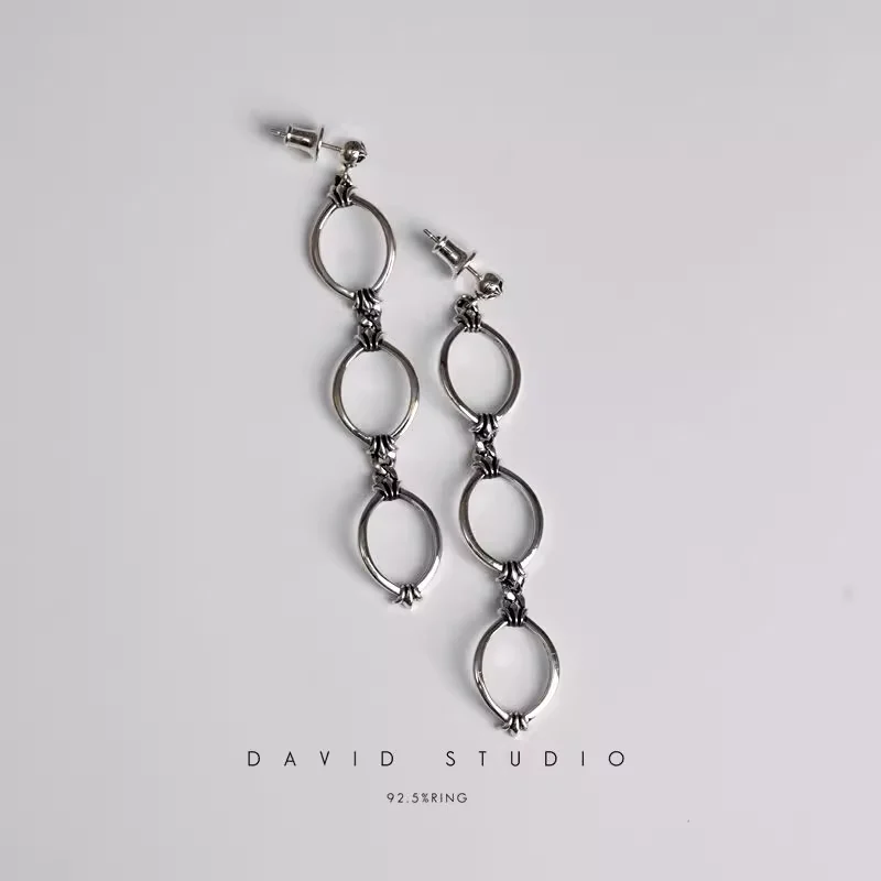 CHROME HEARTS TRIPLE DROP HOOP EARRING