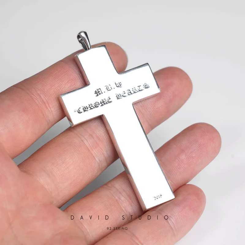 CHROME HEARTS CHESSBOARD CROSS PENDANT