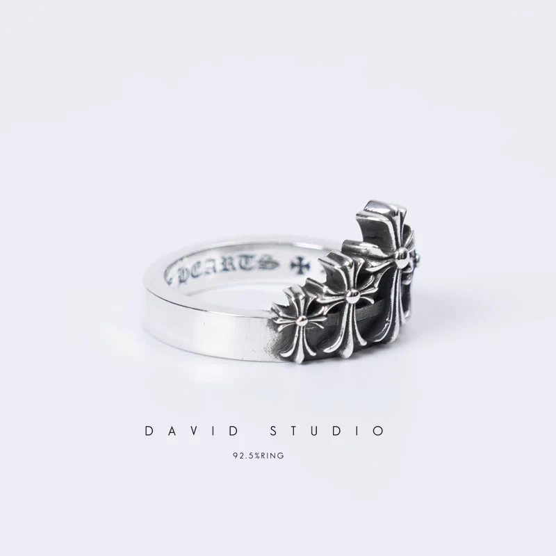 CHROME HEARTS CROSS CROWN RING