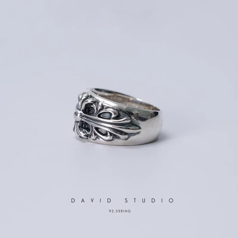 CHROME HEARTS FLORAL CROSS RING