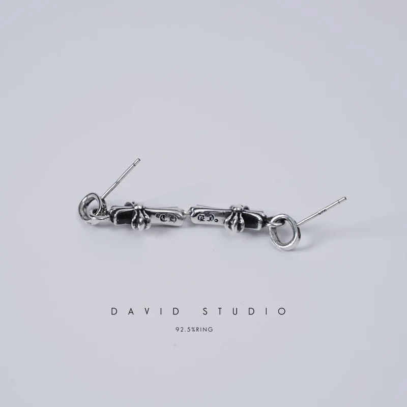 CHROME HEARTS CROSS BABYFAT DROP EARRINGS