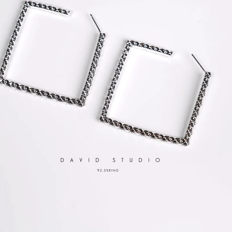 CHROME HEARTS CH PLUS SQUARE HOOP EARRINGS
