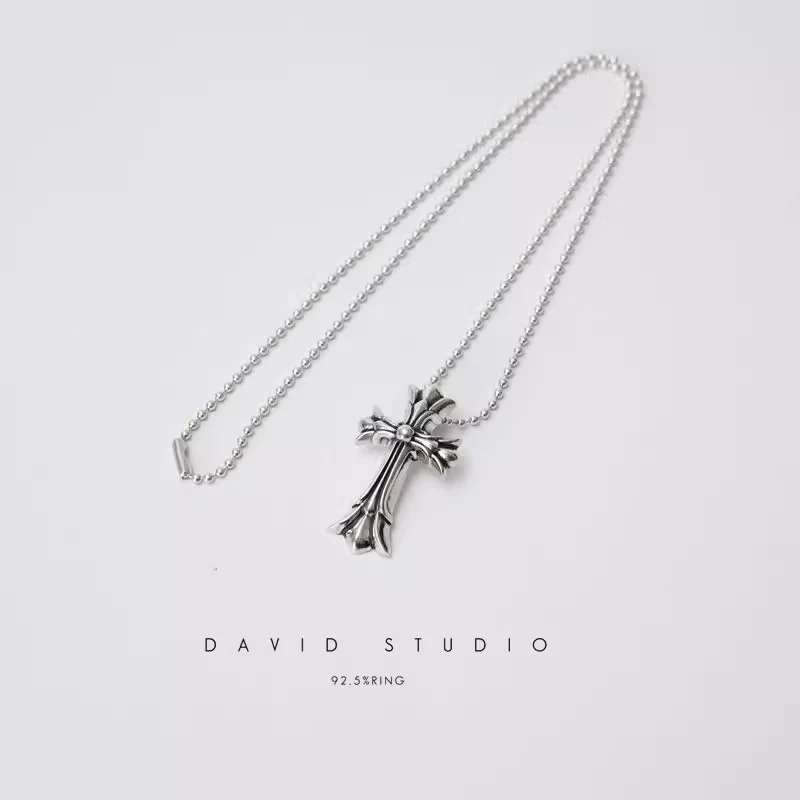 SMALL DOUBLE CROSS PENDANT – BALL CHAIN