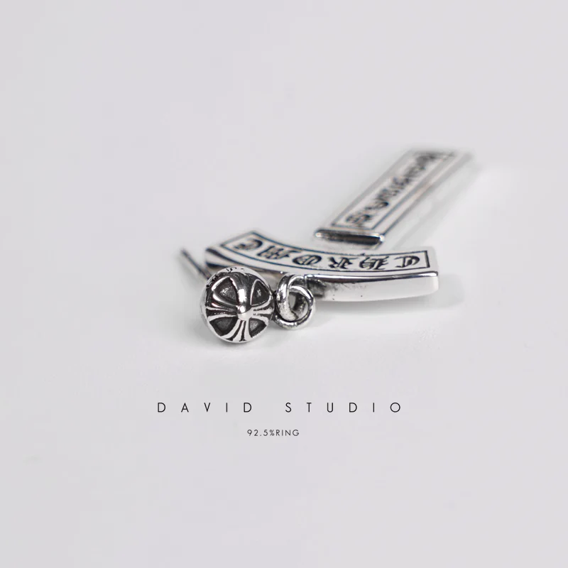 CHROME HEARTS CH LOGO DROP EARRINGS