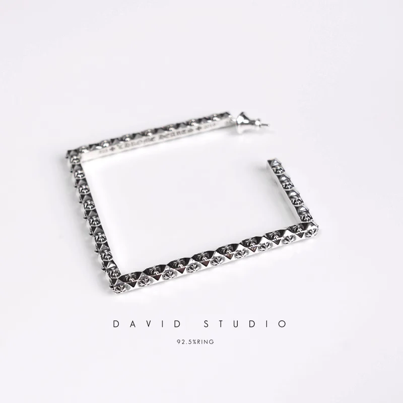 CHROME HEARTS CH PLUS SQUARE HOOP EARRINGS