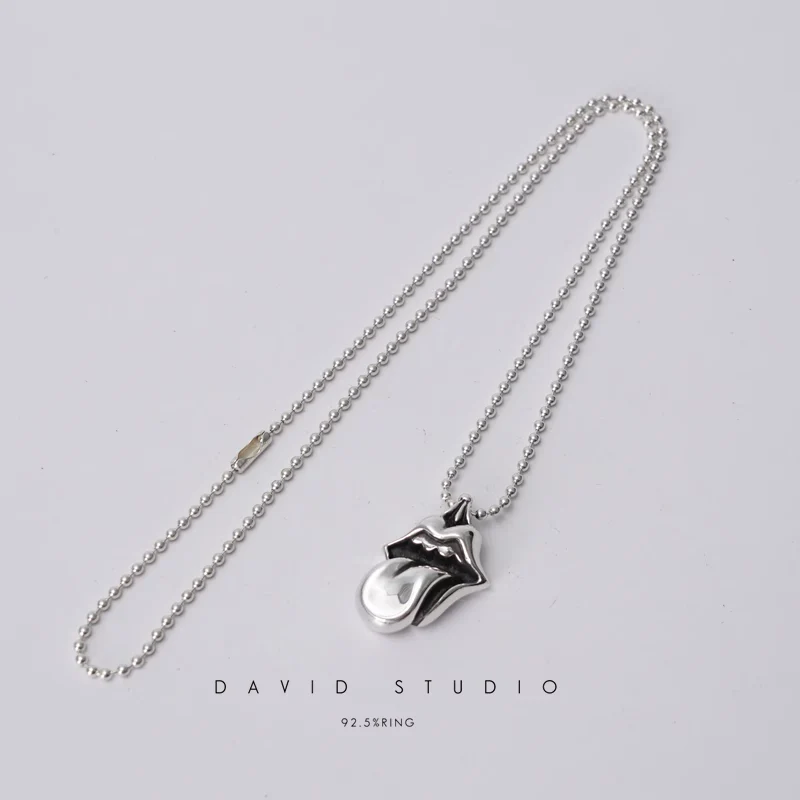 ROLLING STONES LIP & TONGUE PENDANT – BALL CHAIN