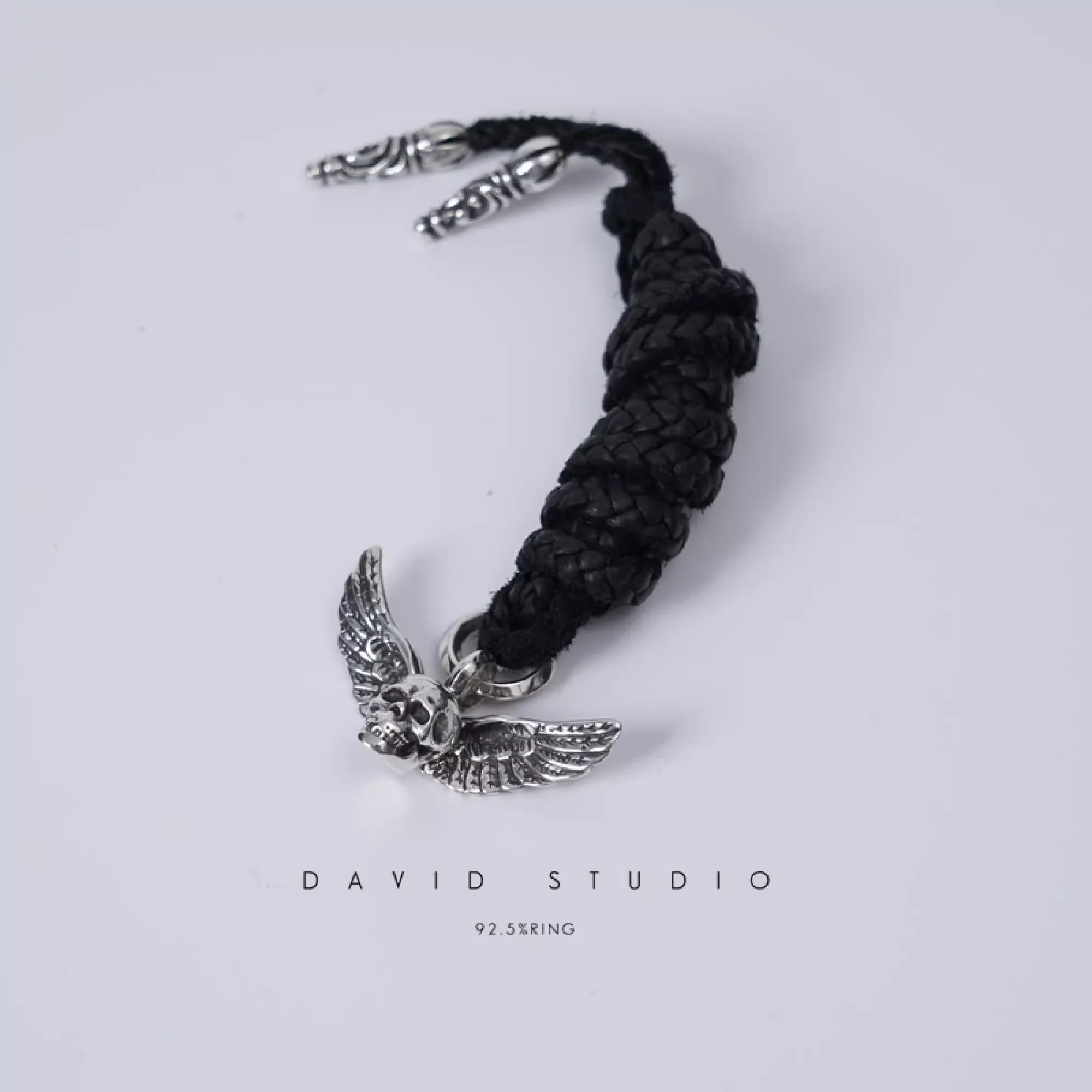 CHROME HEARTS FOTI MAHALIA PENDANT – LEATHER BRAID