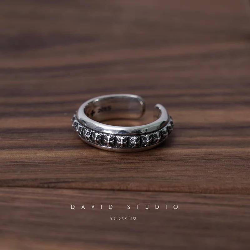 CHROME HEARTS CH PLUS PYRAMID OPEN BAND RING