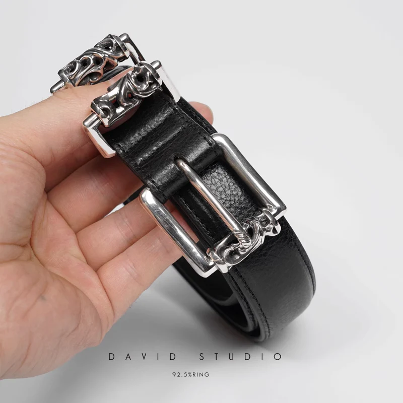 BLT 3PC ROLLER BUCKLE COWHIDE LEATHER BELT