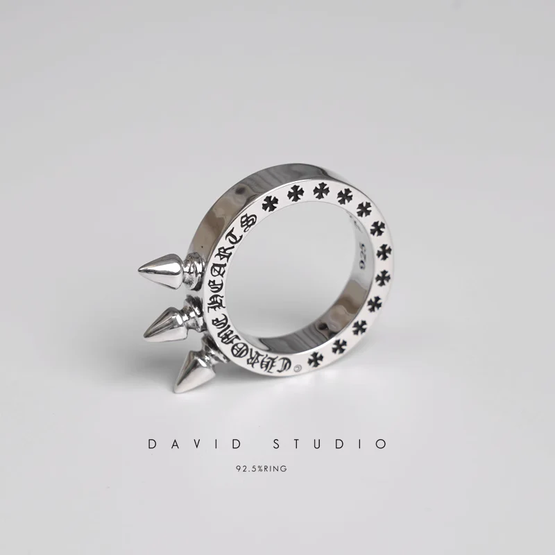 CHROME HEARTS TRIPLE SPIKE RING