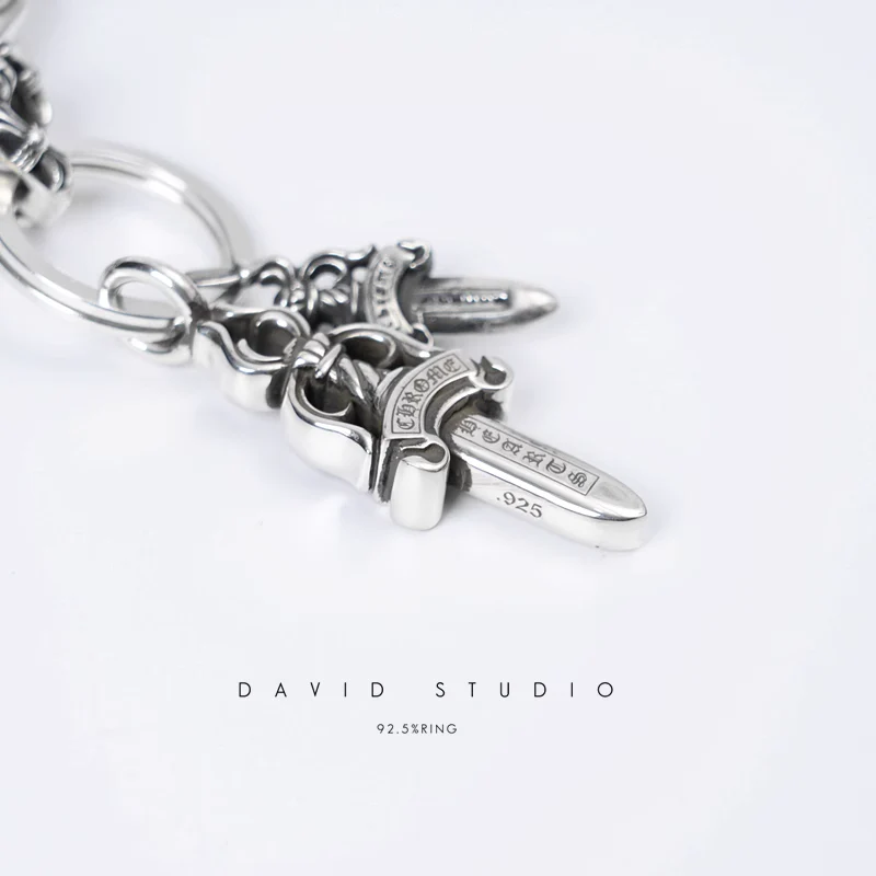 CHROME HEARTS DOUBLE DAGGER KEY RING