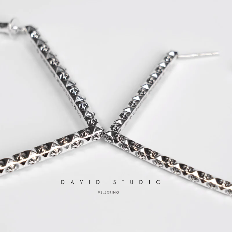 CHROME HEARTS CH PLUS SQUARE HOOP EARRINGS