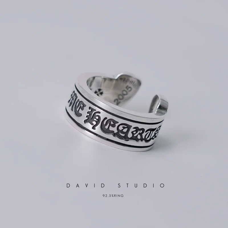 CHROME HEARTS SCROLL LABEL RING