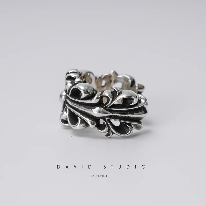 CHROME HEARTS DOUBLE FLORAL RING