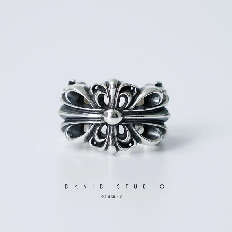CHROME HEARTS DOUBLE FLORAL RING