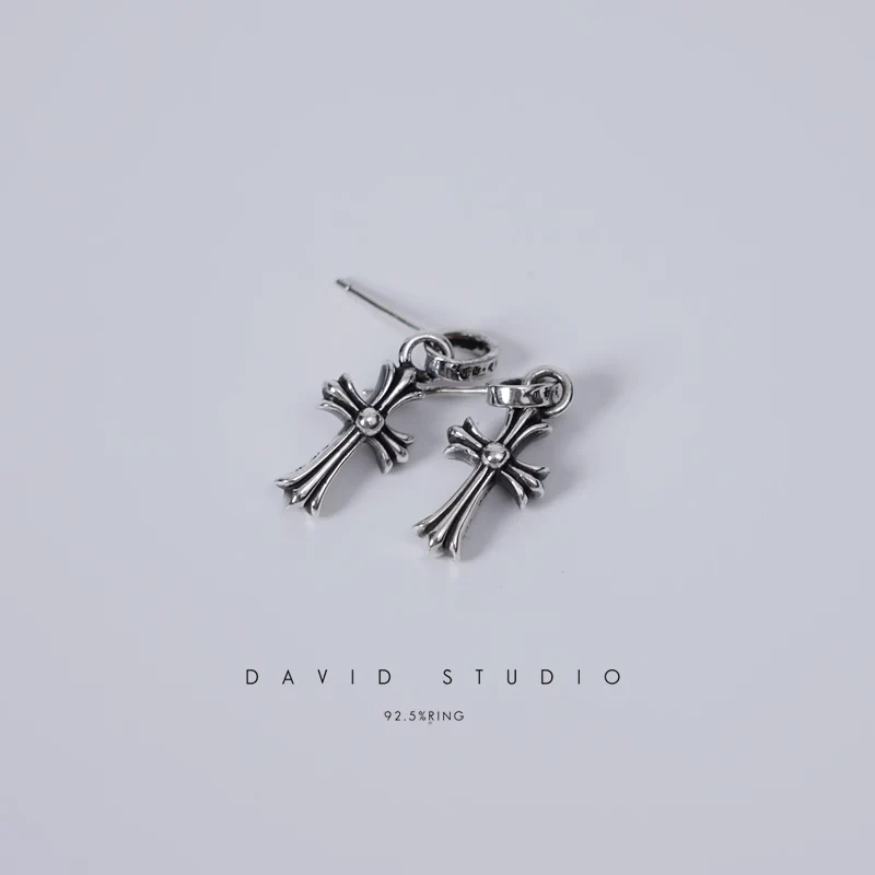 CHROME HEARTS CROSS BABYFAT DROP EARRINGS