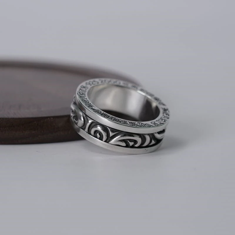 CHROME HEARTS SCROLL SPINNER RING