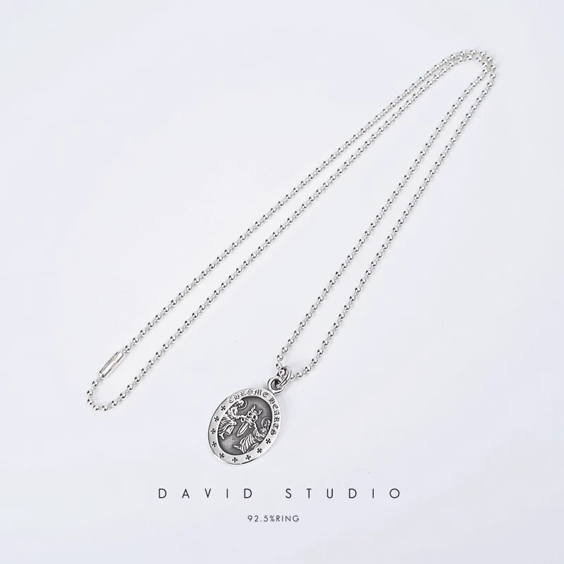 OVAL ANGEL MEDALLION CHARM – BALL CHAIN